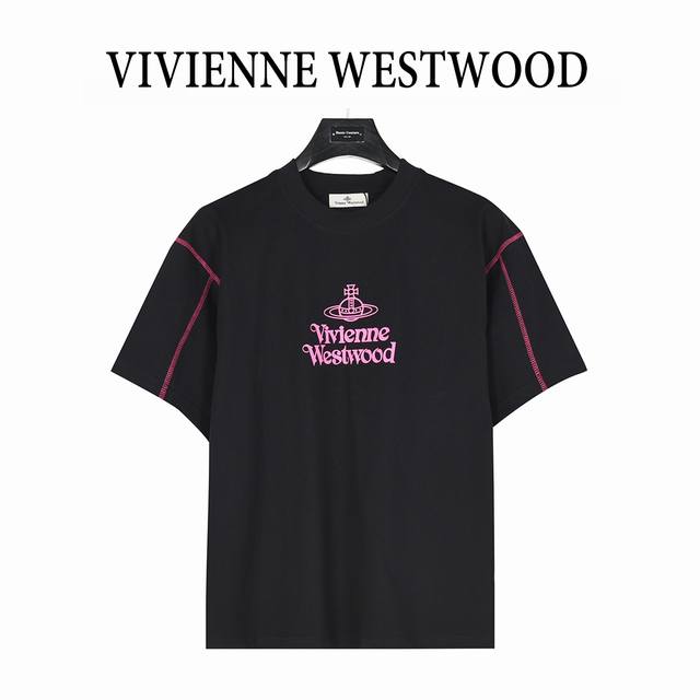 Vivienne Westwood 西太后 25Ss Logo图案印花明线短袖T恤 面料采用高克重260G重精梳棉，定制1:1螺纹，面料舒适亲肤无异感， 整件衣