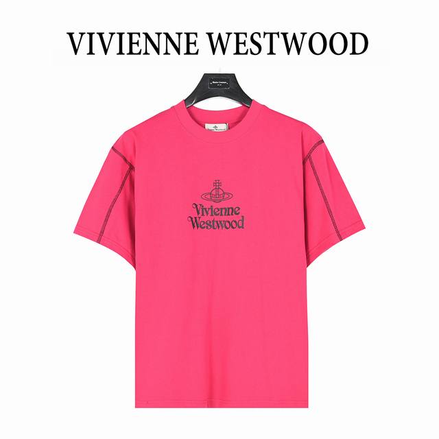 Vivienne Westwood 西太后 25Ss Logo图案印花明线短袖T恤 面料采用高克重260G重精梳棉，定制1:1螺纹，面料舒适亲肤无异感， 整件衣