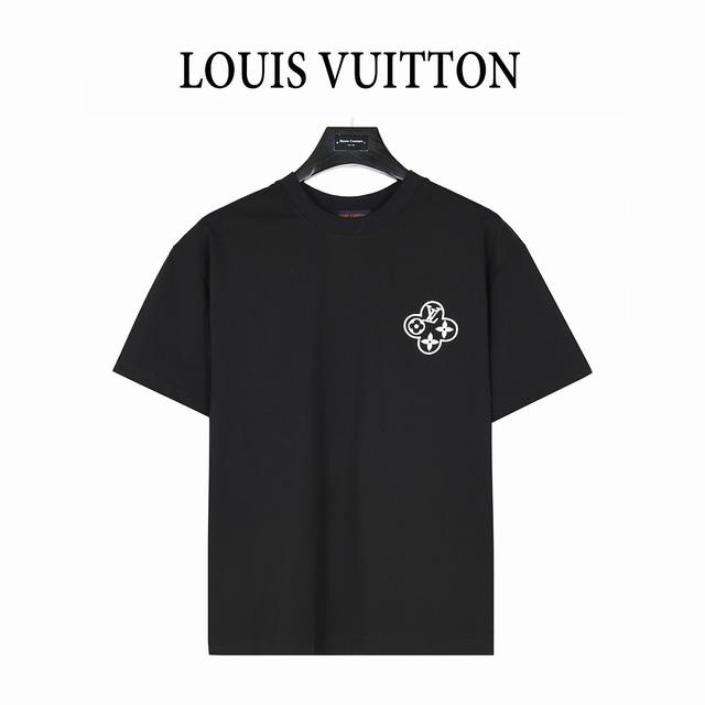 Louis Vuitton 路易威登 25Ss 后背链条圆圈刺绣短袖T恤 面料采用高克重280G重精梳棉，定制1:1螺纹，面料舒适亲肤无异感， 制定染面料，纺织