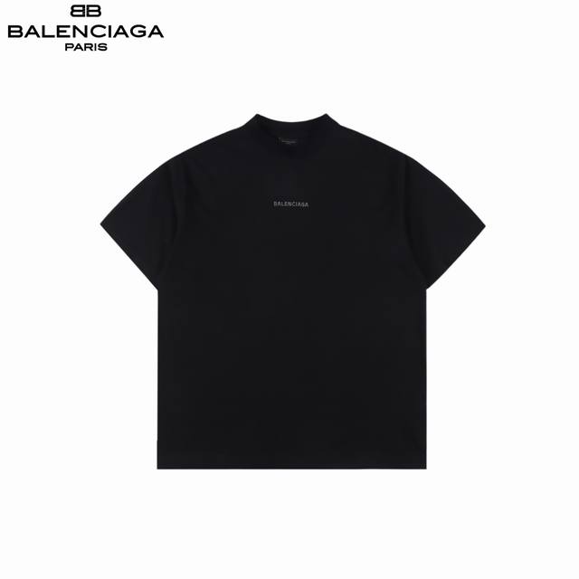 Balenciaga 巴黎世家 25Ss前后水钻Logo短袖 面料采用进口机器织造而成，布面纹路的独特性创造出完美的成衣效果 面料采用净布260克重 搭配320