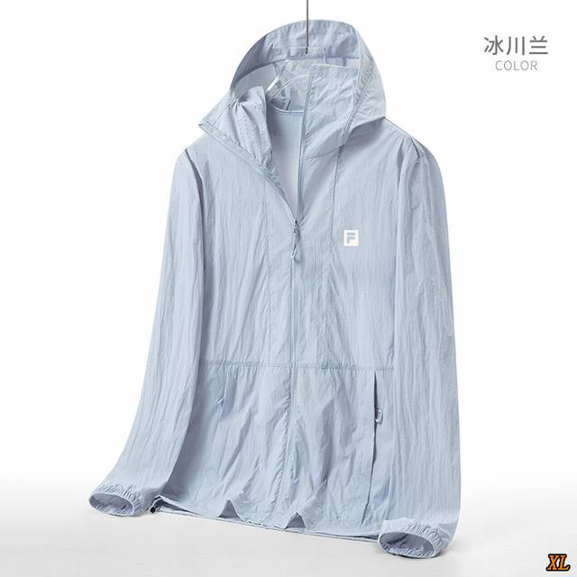 斐乐 独家实拍上新夏季高品质原纱短款防晒冰丝面料情侣款户外登山运动垂钓透气连帽防晒衣Upf70+，本季主打，货源充足，放心主推，高端品质，经典设计，做工出色，经