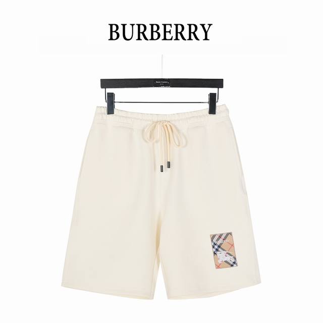 Burberry 巴宝莉 25Ss 格纹字母战马标签贴布短裤 2025最新款休闲经典时尚短裤，高品质定制太空棉面料， 手感细腻，舒适透气！全新设计灵感，极具时尚