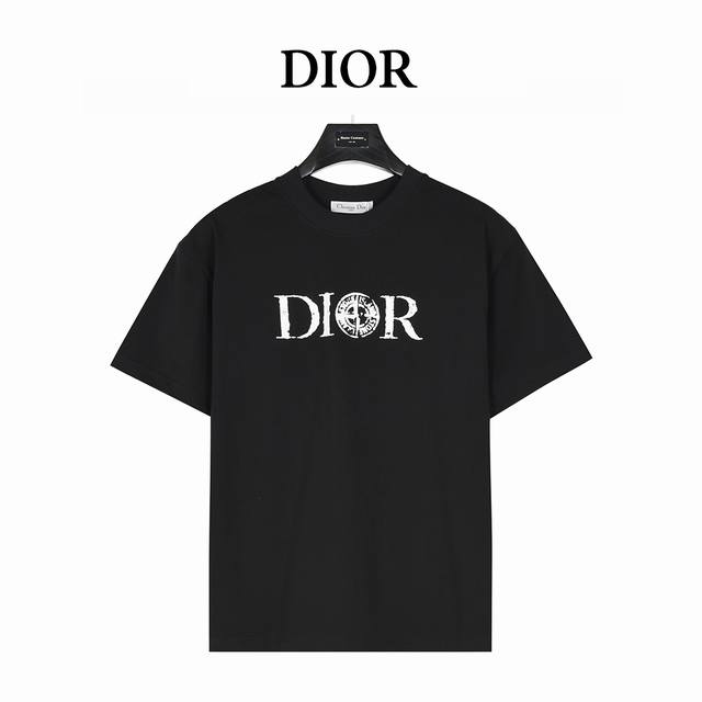 Dior 迪奥 X 石头岛联名 25Ss 斑驳字母Logo印花短袖T恤 原版面料 数码直喷印花工艺 网红明星同款 高版本品质 面料采用280克纯棉面料 手感超级