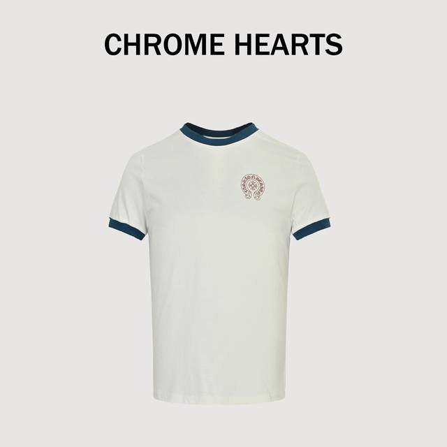 Chrome Hearts 克罗心 25Ss 拼色女款短袖T恤 定织 克纯棉面料 带拉架螺纹 比原版克罗心更耐穿 领子和肩膀都采用锁链车包光工艺 胸前口袋和背后