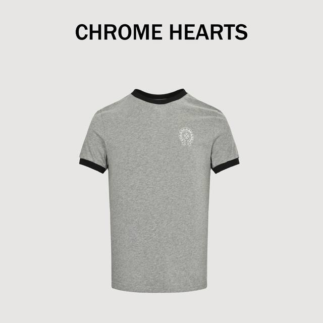 Chrome Hearts 克罗心 25Ss 拼色女款短袖T恤 定织 克纯棉面料 带拉架螺纹 比原版克罗心更耐穿 领子和肩膀都采用锁链车包光工艺 胸前口袋和背后