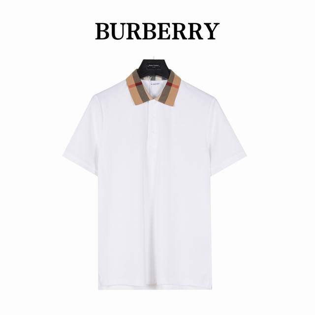 Burberry 巴宝莉 经典领口格纹短袖Polo衫 原版品质欢迎对比。1:1经典复刻，合身版型Polo 衫，选用专柜优质大网眼布珠地棉面料打造，跟市场上小网眼