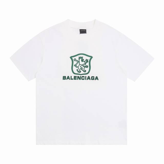 上新 高版本 Balsenciaga巴黎世家硅胶狮王情侣休闲短袖T恤 最高版本！定制面料 克100%双纱棉！字母硅胶狮王烫画工艺设计！ 辅料：开模原版过鉴定领标