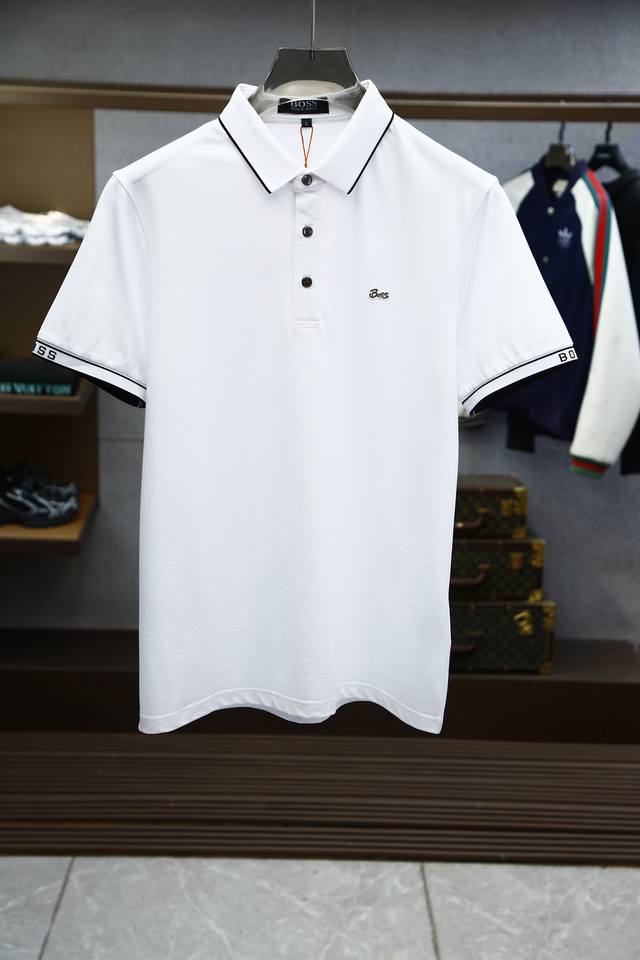 Boss-重磅推荐！2025早春。新品 专柜在售 时尚高端男装Polo-胸前Logo个性时尚 进口顶极高密度丝光珠地，极为亲肤舒适 摸上去非常的细腻，质感很好，