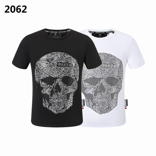 Pp 德国潮牌菲利普 普莱茵Philipp Plein 春夏男士新款短袖T-Shirt， 高品质出厂 侧边大唛 完美细节 彰显高贵品质 Color 黑色 白色