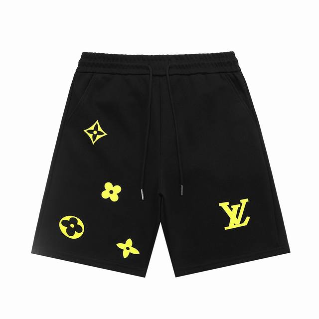 Lv 驴家 2025新款 轻奢主义 定制四叶草Logo皮章 男女日常通勤穿搭必备 休闲短裤 定制毛圈面料 松紧+抽绳可调节裤 内包边处理，无线头压力 腰标吊牌洗