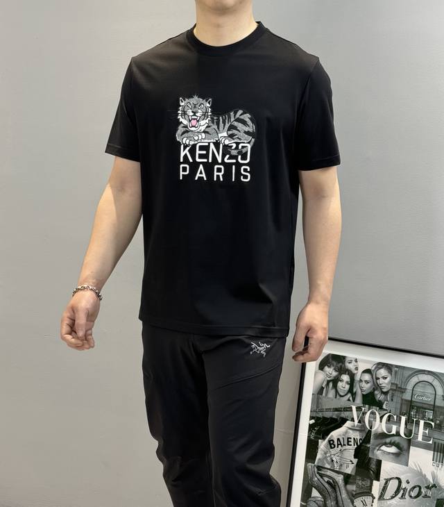 Ken Z 高田贤*25S新款春夏圆领老虎刺绣T恤.经典中的经典真的每年的配色都让你爱不释手，一定不可错过 超级好看！日本大师高田贤三的老虎就是品牌亮点，每一季