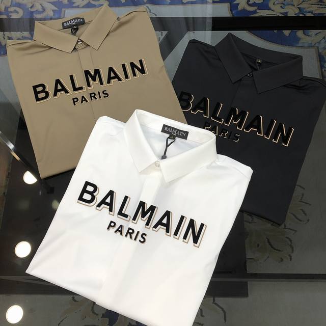 B*Lmain 巴尔曼新款男士原单休闲长袖衬衫 官网同步发售 简洁时尚百搭 高端品质无缝切割包边 3D立体印胶字母Logo设计 定制进口锦氨天丝棉面料 弹力大