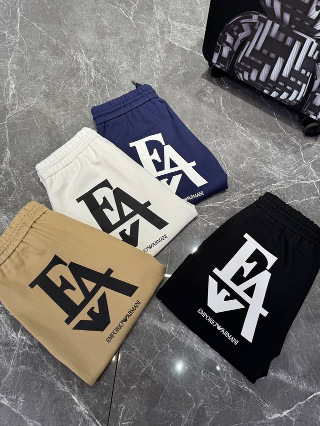 短裤 Ea7系列原单短裤推荐～25Ss五分休闲短裤.男女同款！大字母印花视觉冲击力时尚感强！进口高端锦棉面料.手感舒适透气.原厂五金质感满满.高级感强！整体视觉