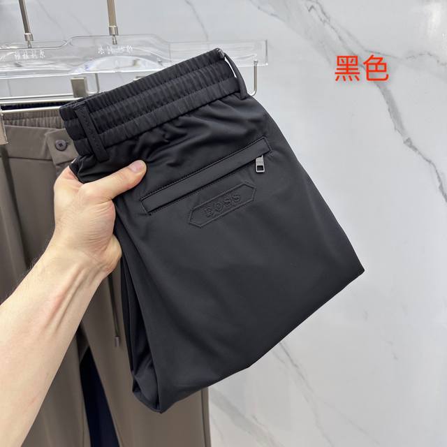 Boss 2540春夏新品休闲裤，官网同步发售，松紧腰系带裤。裤身工艺设计，进口客供辅料、面料定制，代工厂P出品免检！每个细节做到极致，原版五金配件，潮范十足、