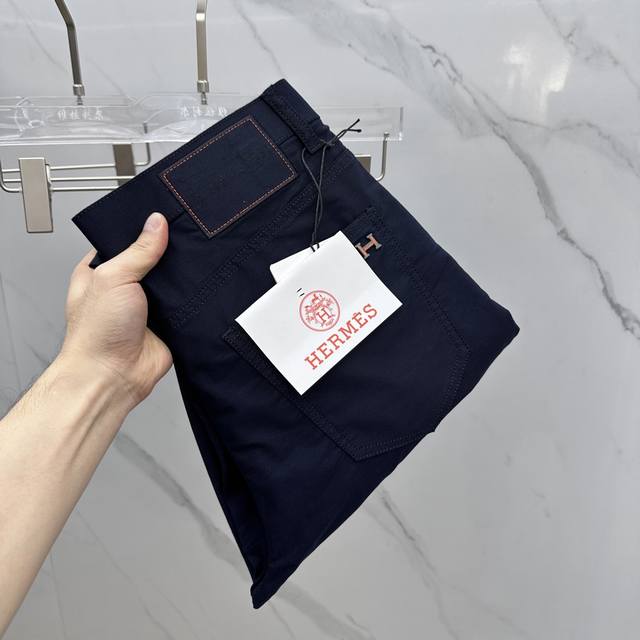 Hermes*爱马仕 2540春夏新品休闲裤西裤五袋裤，官网同步发售，裤身工艺设计，进口客供辅料、面料定制，代工厂P出品免检！每个细节做到极致，原版五金配件，潮