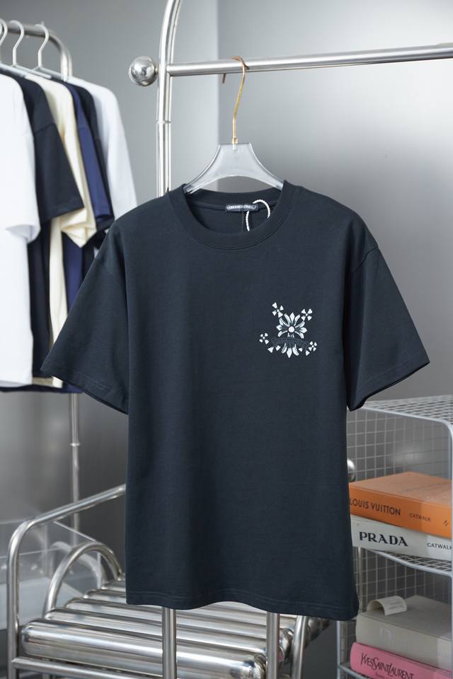 Ch*Ome Hearte 25Ss早春新款 克罗心涂鸦印花烫钻短袖 轻奢主义 男女日常通勤穿搭必备单品 正确版本 欢迎对比 详细特征 320克 % 纯棉双纱汗