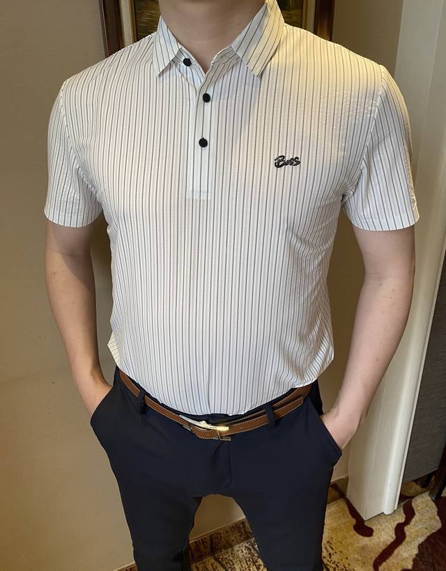 Boss 新品上市！2025Ss夏季新款字母Logo男士翻领Polo衫！经典商务男款，高端男装的天花板级别的商务男款！简约时尚大气不失优雅，单穿内搭体面过人，品