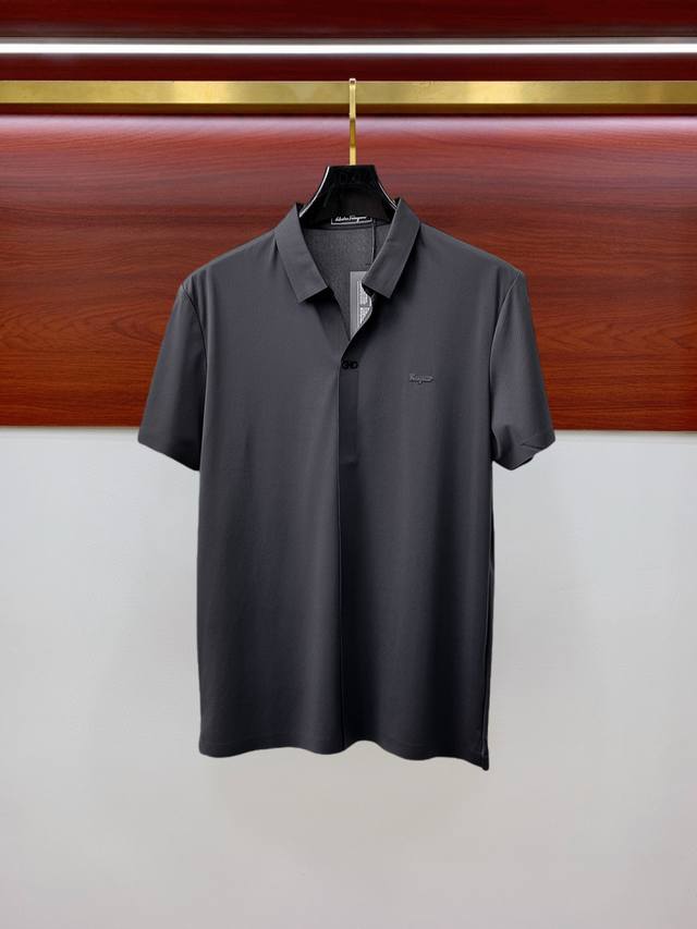 菲拉格慕 新品高端货上市！2025夏季新款Logo男士翻领Polo衫！经典休闲商务男款，高端男装的天花板级别的商务男款！简约时尚大气不失优雅，单穿内搭体面过人，