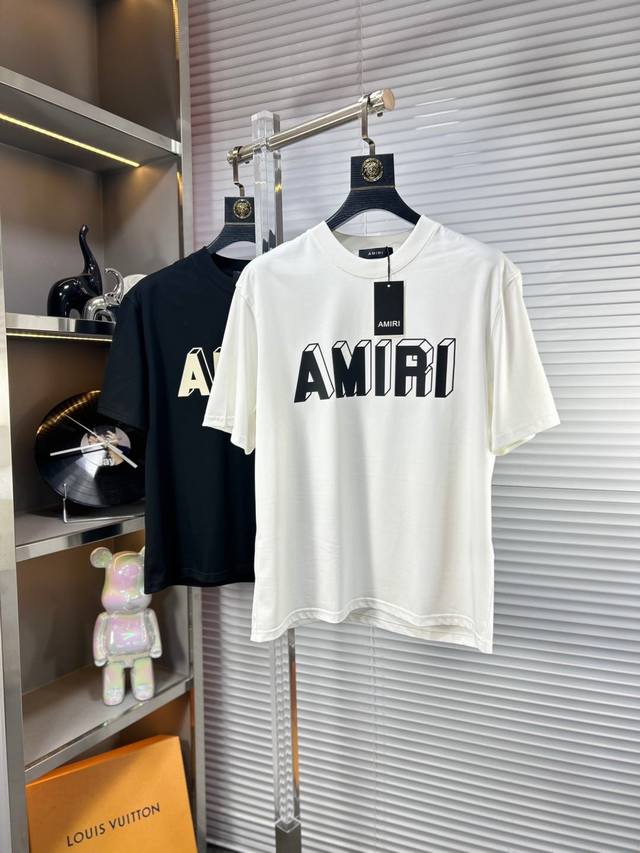 Amir* Ss25早春新款短袖T恤，冰潮棉系列越洗越柔软 官W1-1克重260 高版本 顶级图案Logo，帅气时尚，简约百搭款。不仅挺括，保持潮流的廓形，又穿