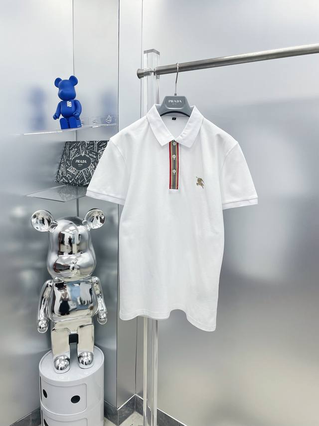 Bbr 巴宝莉 2025Ss夏季新款织带战马字母刺绣翻领Polo衫短袖 M 经典商务 高端男装的天花板级别的商务男款！ 简约时尚大气不失优雅，单穿内搭体面过人，