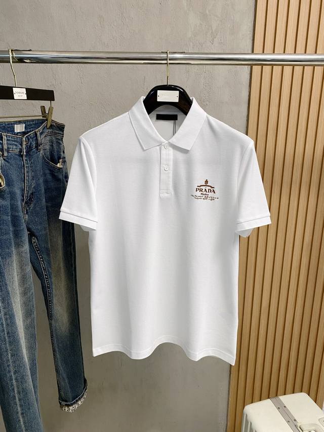 开春新品 普拉达 %新疆长绒棉 面料柔软舒适透气 夏季 限量款短袖Polo系列 ：-4Xl
