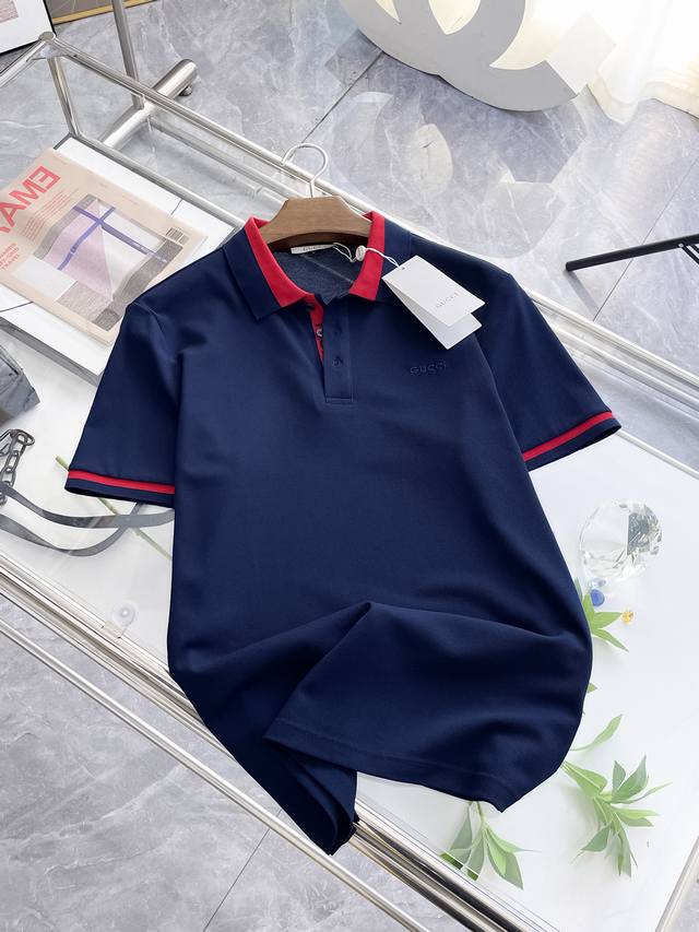 开春新品 新品上市 古驰 2025Ss夏季新款字母Logo男士翻领Polo衫！经典商务男款，高端男装的天花板级别的商务男款！简约时尚大气不失优雅，单穿内搭体面过