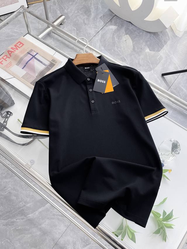 开春新品 新品上市 Boss 2025Ss夏季新款字母Logo男士翻领Polo衫！经典商务男款，高端男装的天花板级别的商务男款！简约时尚大气不失优雅，单穿内搭体