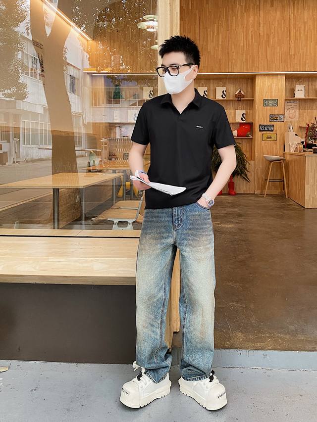 Boss 春夏新款Polo 码数：M-3Xl 颜色：黑 白色