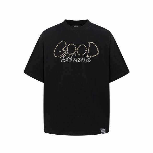 Goodbrand 25Ss Love Is Good 珍珠标语T恤 颜色:黑色 尺码:S-Xl