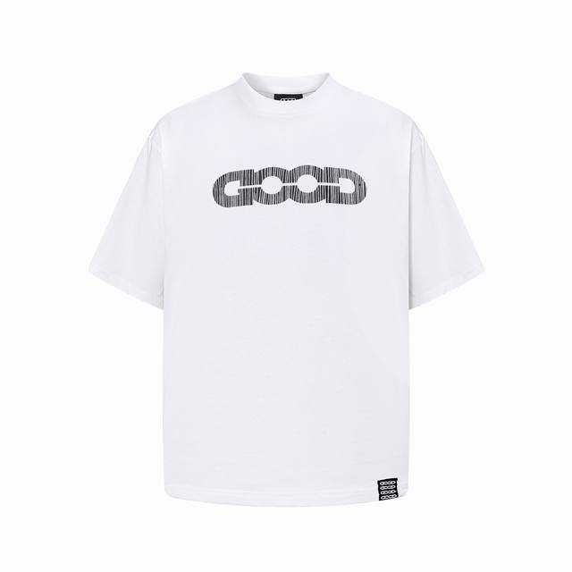 Goodbrand 爆裂纹Logo印花短袖T恤 男女同款 颜色:黑色 白色 尺码:S-Xl