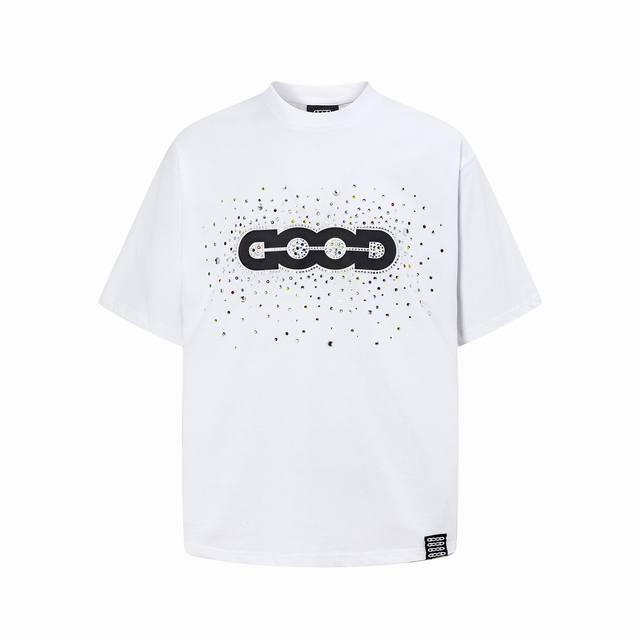 Goodbrand 2025Ss 假日缤纷糖果宝石轻奢高级感印花短袖T恤男女款 颜色:黑色 白色 尺码:S-Xl