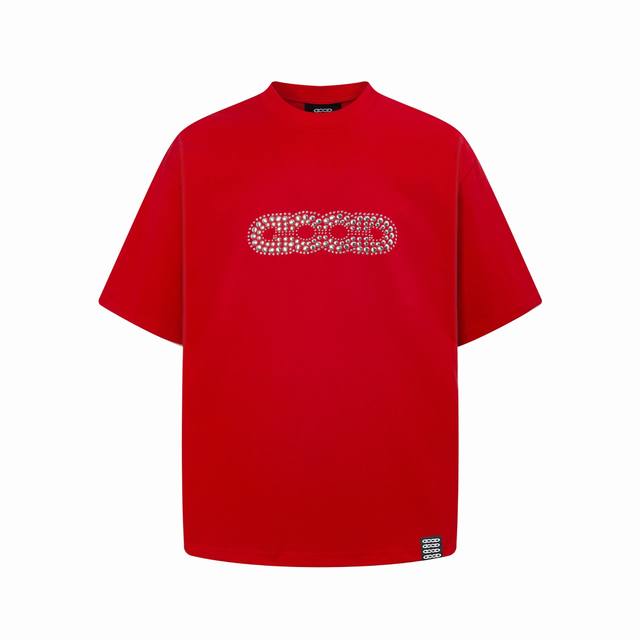 Goodbrand 24Ss 组合色片三色宽松短袖情侣T恤 颜色:黑色 红色 尺码S-Xl