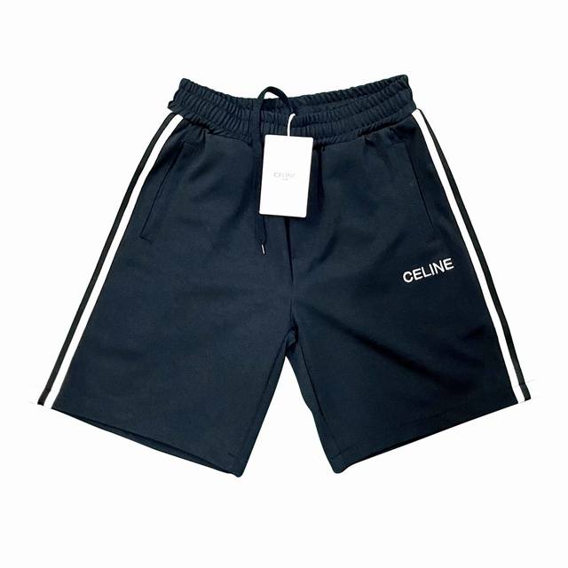 Cel*** 思琳 春夏新款休闲短裤、织带款新品，进口定制100%纯棉面料，细节原版开模、辅料，上身时尚超有型，强力推荐！颜色:黑色 码数Xs- L