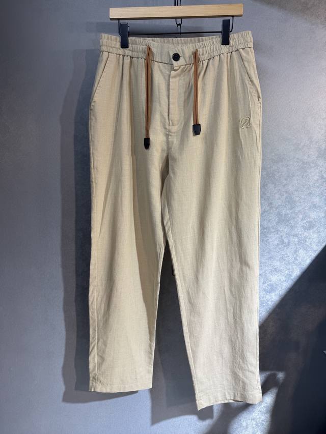 Zegna 杰尼亚 2025年春夏意式简奢休闲 简奢纯色系绳亚麻休闲裤半宽松版型设计 简约舒适，春夏清新 透气亲肤有型自然儒雅男士百搭单品！简约优雅 大气不凡格