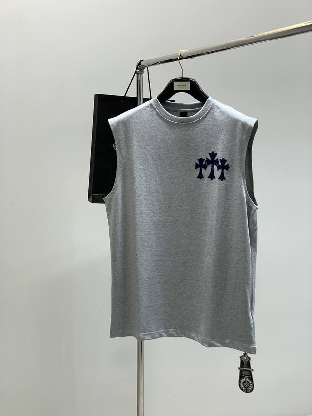 Chrome Hearts 克罗心，2025夏季新品，专柜同步有售，原单狠货，时尚休闲圆领无袖上衣，采用进口原版面料，顶级印花工艺字母图案Logo，独特设计，专