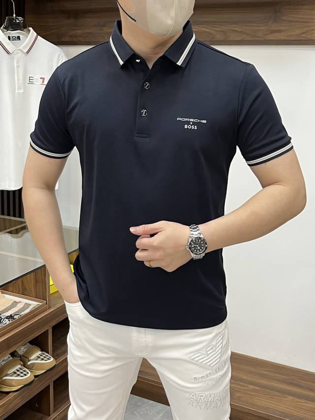 Boss-2540Ss夏季新款 专柜时尚大爆款翻领T恤，休闲时尚外穿 内搭必备款，舒适好看上身可见 定制进口高端丝光面料，手感细腻丝滑有质感，上身舒适透气清爽，