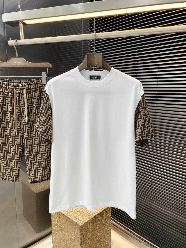 一套不拆卖P： Fendi- 芬迪 重磅推荐！2025春季新品 十足腔调 上身非常的赞 超有型 绝对是吸引回头率的利器！时尚潮流套装。采用进口丝光棉面料，舒适度