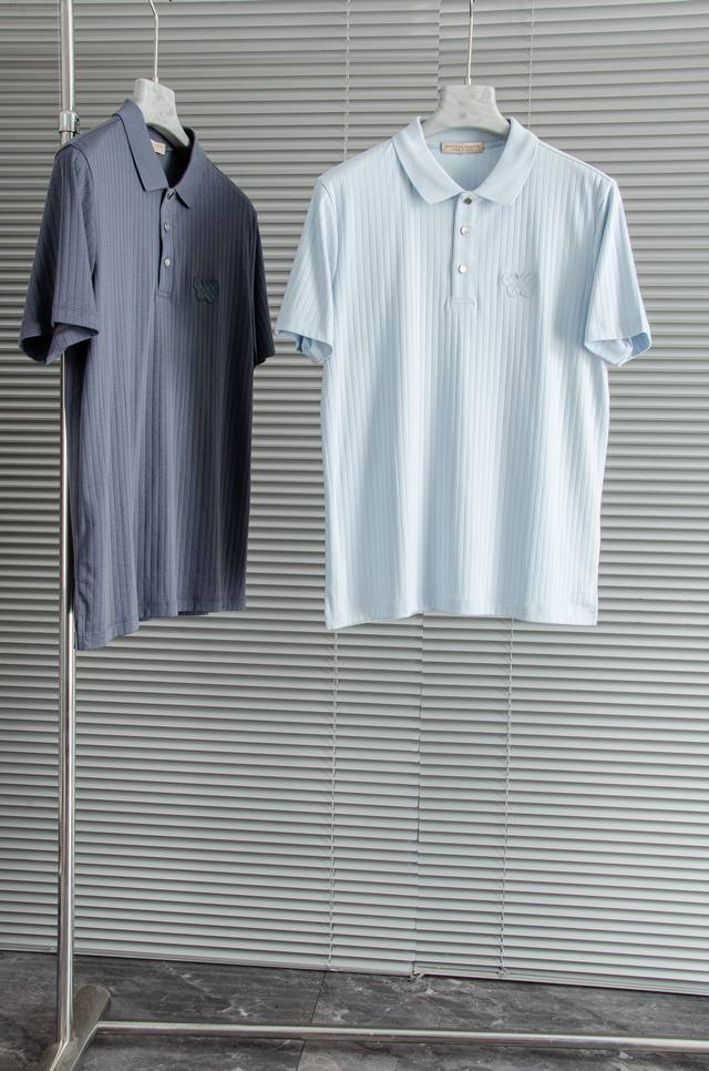 New# Bv 2025Ss进口Pima匹马长绒棉 棉中贵族 定织罗纹领男士翻领短袖Polo衫#这款面料是引进德国机械纺织设备专属打造独家提供的蜂窝珠地面料，蜂