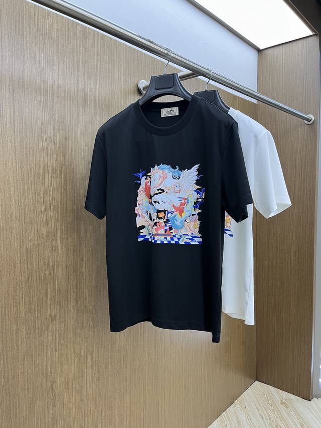 新品 Her Ss春夏独家专供新款原单男士休闲短袖 高端定制 高端版本 时尚百搭爆款进口面料 手感超柔软细腻 穿着亲肤舒适 高端精品 代工厂P精细做工 上身非常