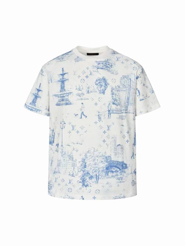 Louis Vuitton24Ss印花棉质珠地短袖 正品8750购入 精疏棉双股大珠地面料 1*1配套罗纹 布匹直喷 面料酵洗 定制1：1商标 合身版型 尺码S