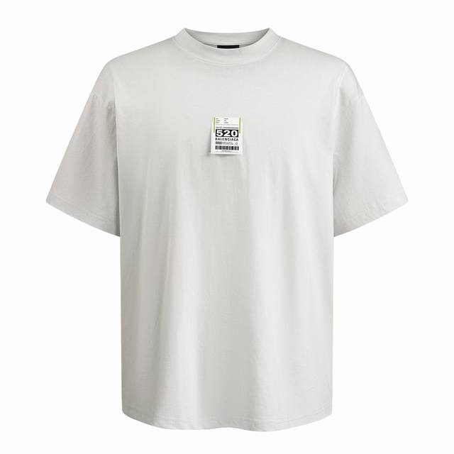 巴黎世家 25Ss 520限定短袖 最好的顶级版本 现货发售 定织定染200克双纱平纹面料，通过高支数双纱并线工艺增强织物密度，平衡挺括性与透气性，确保垂感的同