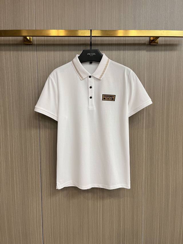 新品上市 芬迪联名范思哲 2025Ss夏季新款字母Logo男士翻领Polo衫！经典商务男款，高端男装的天花板级别的商务男款！简约时尚大气不失优雅，单穿内搭体面过
