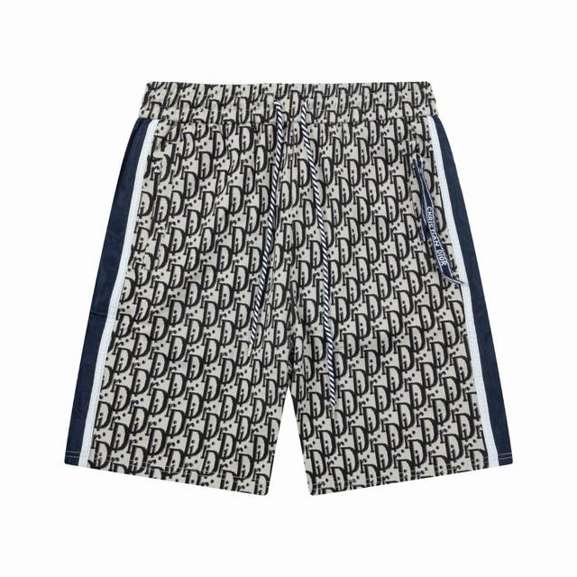 Dior 迪奥 字母 满花 Logo织带 标识 五分裤、高品质纯棉 面料 特别手感、超级质感 舒适柔软透气 休闲宽松版型 潮流男女同款 短裤 颜色：深卡其 码数