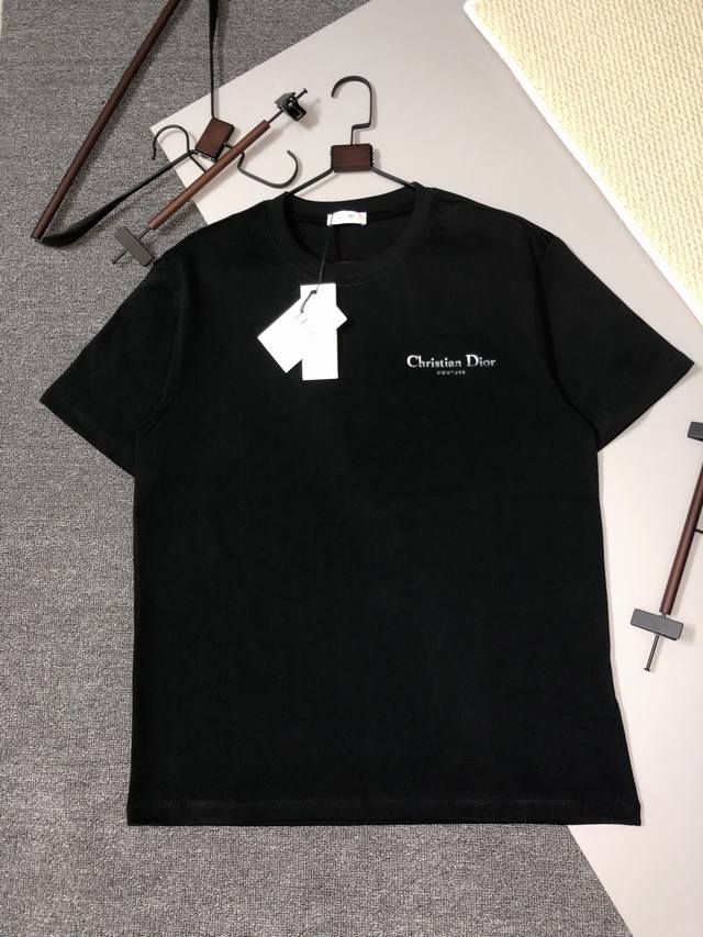 Dior 25S夏款 颜色 黑色 白色 尺码 S M L Xl 前后印花 280G精梳紧密棉 高品质 男女同款