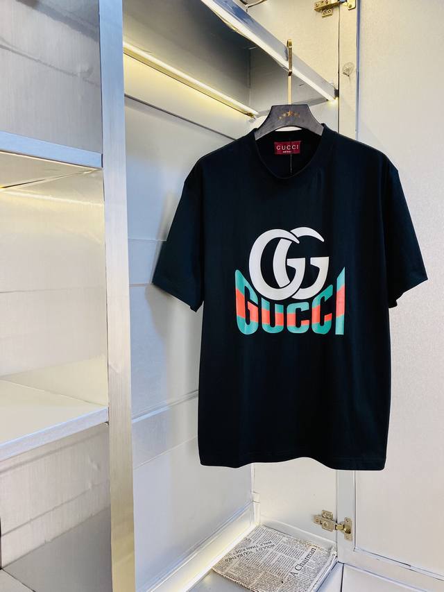 穿210斤 原单货！胖子福音 情侣装古奇Gucci 原单品质 2025最新款 短袖T恤 五分袖中袖 精选专柜订制顶级纯棉进口面料 带原版洗水唛！三标齐全 所有细