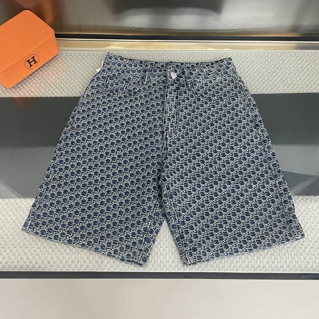 纯原臻品 顶级原版复刻 克罗心 联名款Dior款Ss25春夏新款 Dd图案满印Logo印花牛仔 短裤官网同步 爆款 原版面料高版本高品质 网红明星同款 定织定染