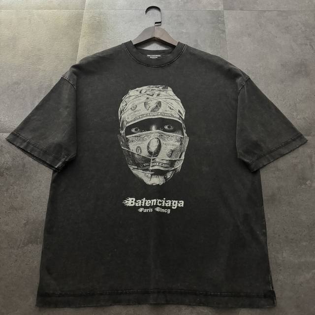 爆款推荐S~Xl Balenciaga巴黎世家2025新款木乃伊主题短袖T恤 原版面料高版本高品质 网红明星同款 胚衣精梳半漂多次高温染色后再加炒雪花工艺 加上