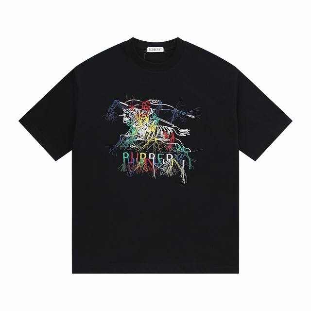特价 ［280G独家版本］ Burberry 巴宝莉 2025春夏 手工长针布流须万针高密度刺绣圆领短袖 Burberry 2025Ss最新款手工长针布流须刺绣