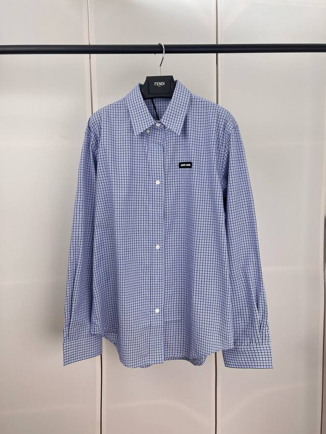 Miumiu缪缪字母格子长袖衬衫 38 40 42 44