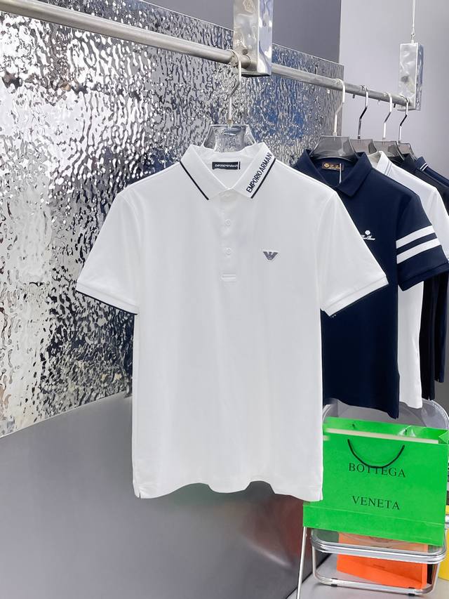 阿玛尼 2025Ss夏季新款字母Logo男士翻领Polo衫！经典商务男款，高端男装的天花板级别的商务男款！简约时尚大气不失优雅，单穿内搭体面过人，品质控 细节控